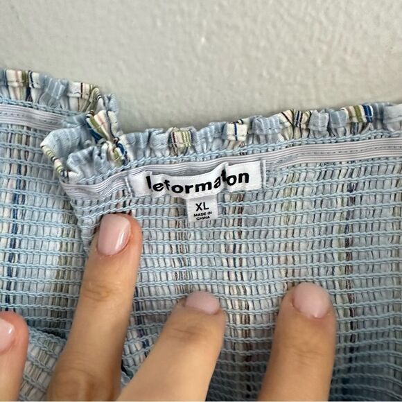 Reformation Haven Top & Skirt Set In Cabana Stripe - Picture 6 of 9